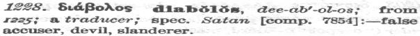 devil etymology slander false accuse Greek