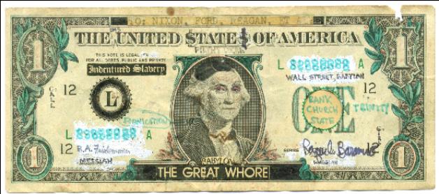 Devil Dollar 666 is money Mark of the beast