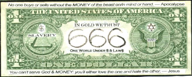 666isMONEY Mark of the beast 666 money dollar